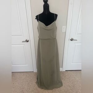 REVELRY Women’s Elegant Olive Green Maxi Dress Size 14